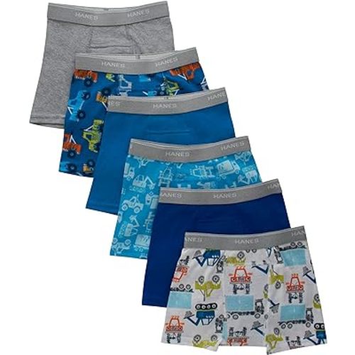 Hanes Boys' Potty Trainer Underwear, Boxer Briefs Available, 6-Pack