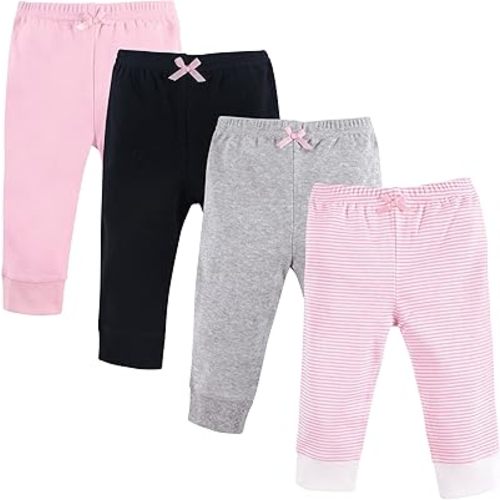 Luvable Friends Baby Boys' Cotton Pants - 0-3 Months - Light Pink Stripe - 4