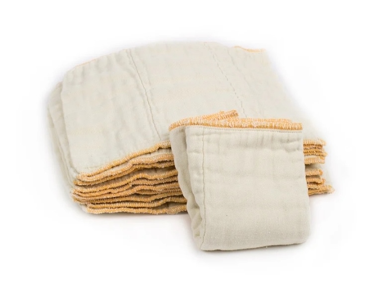 Cloth-eez Prefold Diapers - Organic Natural Unbleached - 12 Pack