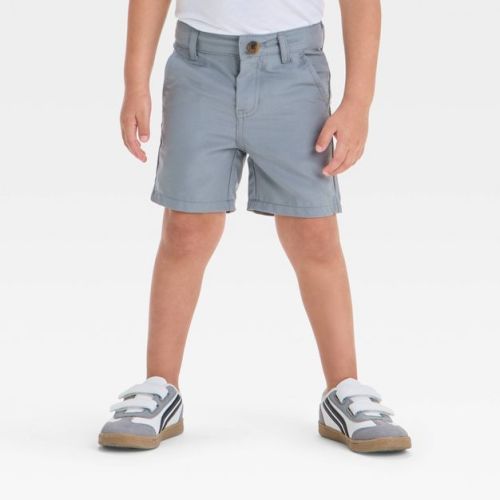 Toddler Boys' Quick Dry Chino Shorts - Cat & Jack™ Khaki 2T: Adjustable Waistband, Mid Rise, Twill Fabric