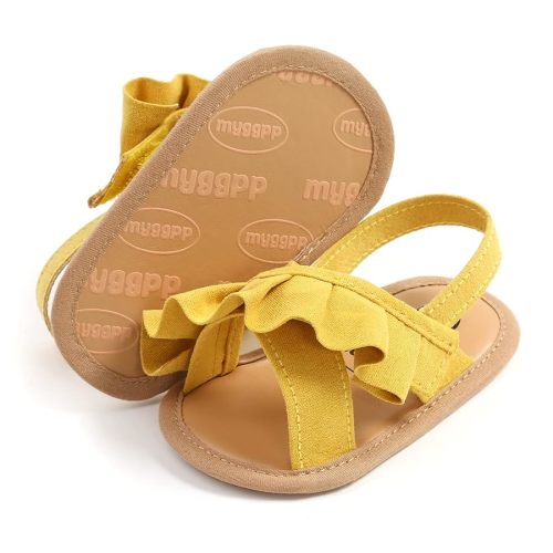 myppgg Baby Boys Girls Summer Sandals Non-Slip Soft Sole Infant Slippers Cotton Crib Shoes for Toddler First Walkers