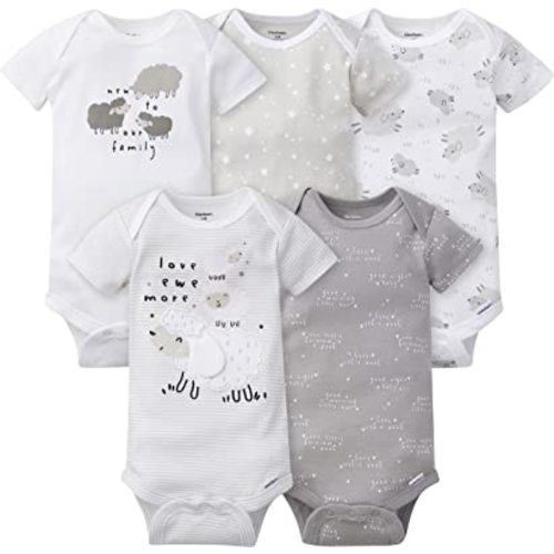 Gerber baby-girls 5-pack Short Sleeve Variety Onesies Bodysuits