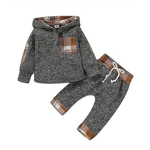 Toddler Baby Boy Clothes Infant Newborn Boy Outfit Long Sleeve Hoodie Sweatshirt Pants Fall Winter Clothes Set