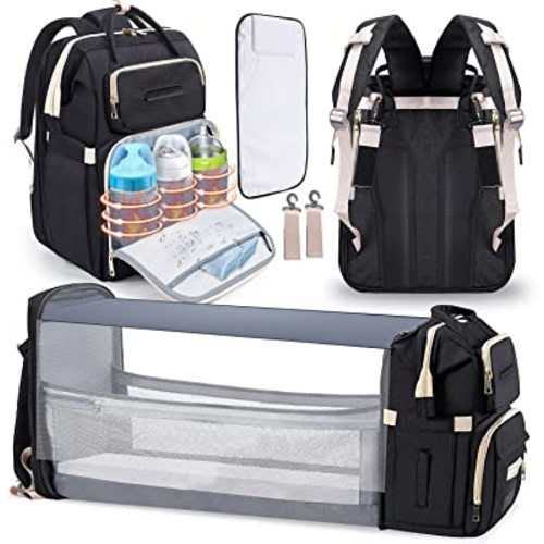 Bubblbay 8 in 1 Baby Diaper Bag Backpack, Diaper Changing Totes 900D Oxford Waterproof Baby Bags for Boys Girl Travel with Bed Mat Pad, Large Capacity Shower Gifts
