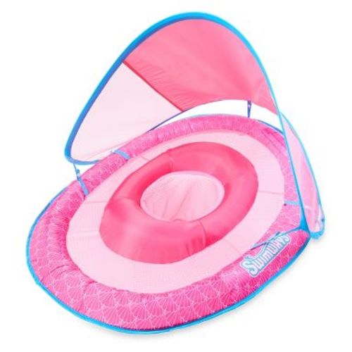 Swimways Sun Canopy Spring Float with Hyper-Flate Valve: Baby Pool Lounger