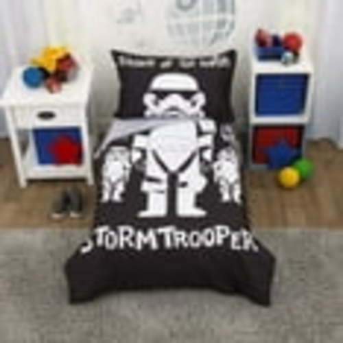 Disney Star Wars Storm Trooper Black & White 4Piece Toddler Bedding Set