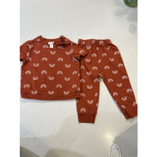 Cat & Jack Baby Boho Rainbow Short Sleeve Top & Jogger Set - 18M