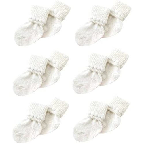 Newborn Baby Boy & Girl Socks Includes 6 Pairs of Cotton Socks