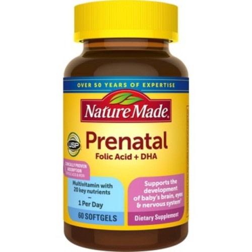 Nature Made Prenatal with Folic Acid and DHA Softgels - 60 servings