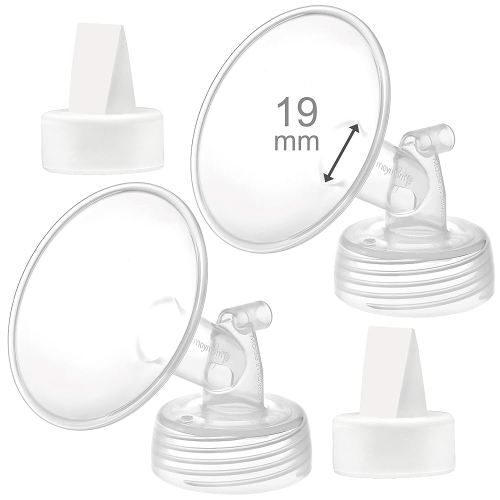 Maymom 19mm Flange and Duckbill Valve Compatible with Spectra S1 Spectra S2 Breastpump Not Original Spectra S2 Accessories Spectra Pump Parts Replace Spectra Duckbill Valve and Flange