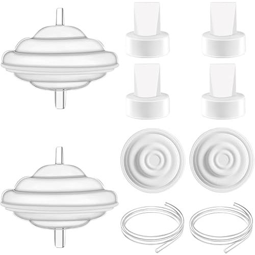 10pcs Pump Parts Set, 2pcs Backflow Protector 2pcs Tubing 2pcs Membrane and 4pcs Duckbill Valves, Replacement Breast Pump Parts for Spectra S1 Spectra S2 Spectra 9 Plus