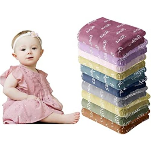 Personalized Baby Blankets for Girls with Name - Baby Boy Newborn Soft- Customized Blankets (30-40in)…
