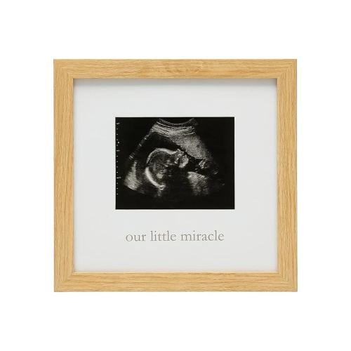 Kate & Milo Our Little Miracle Sonogram Frame, Classic Wooden Picture Frame, Gender-Neutral Baby Nursery Décor
