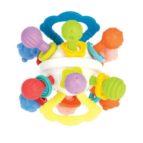 Nuby Textured Twist Ball Baby Teether Toy with Colorful Rattle