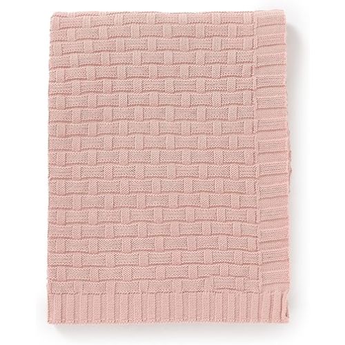 DovFanny Neutral Baby Blankets Cotton Baby Knit Soft Receiving Blankets Lightweight Nursery Swaddle Baby Blanket for Baby Boy and Girls