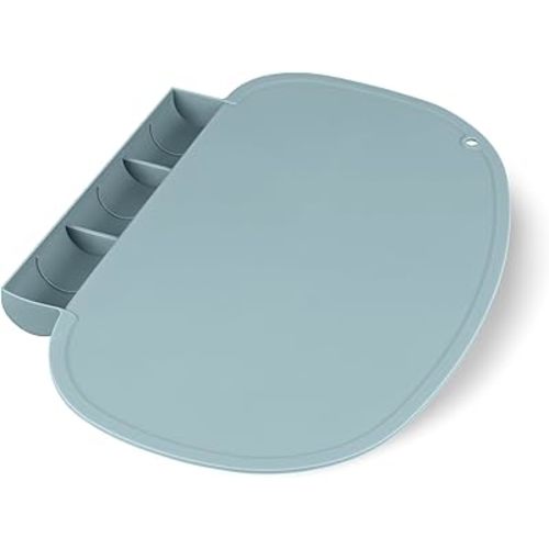 Silicone Placemat for Baby, Silicone Tablemats with Food Catching Pocket, Non-Slip Silicone Placemat for Restaurants Home Travel (Ether), Large Size, PM-32