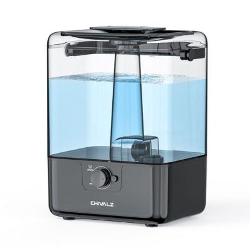 CHIVALZ 6L Humidifier for Bedroom Large Room Home, Cool Mist Humidifiers with Oil Diffuser, 26dB Sleep Mode, Run Time Up to 50 Hours, Black