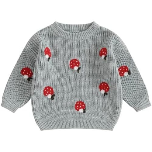 Toddler Baby Girl Knit Sweaters Oversized Long Sleeve Embroidery Shirt Top Newborn Infant Cute Fall Winter Clothes