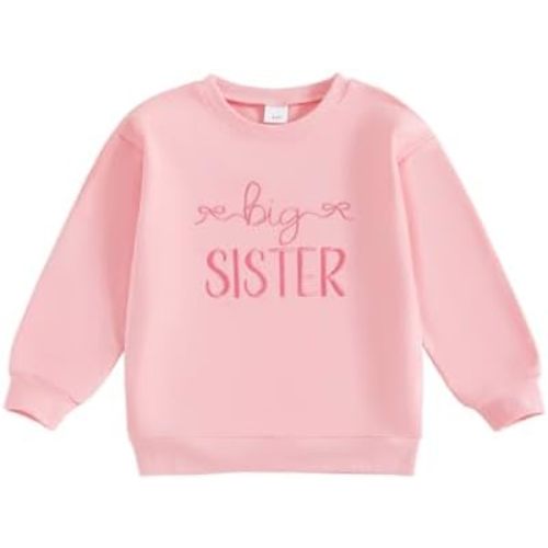 GOOCHEER Big Sister Little Sister Matching Outfit Newborn Baby Girl Long Sleeve Romper Toddler Girl Pullover Sweatshirt Tops