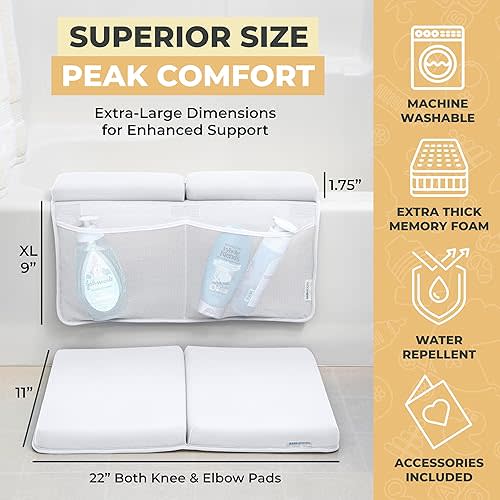 Bath Kneeler and Elbow Rest Pad - white