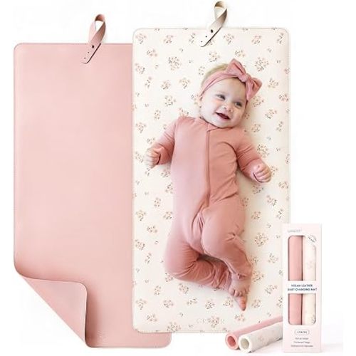 Thickened Baby Changing Pad 2 Pack, Portable Travel Mat with Roll-up Design