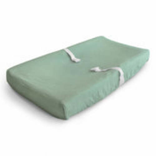 Mushie Extra Soft Muslin Changing Pad Cover - Color: Roman Green