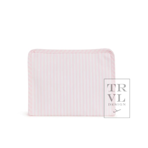 Medium Clutch: Pimlico Pink Stripe