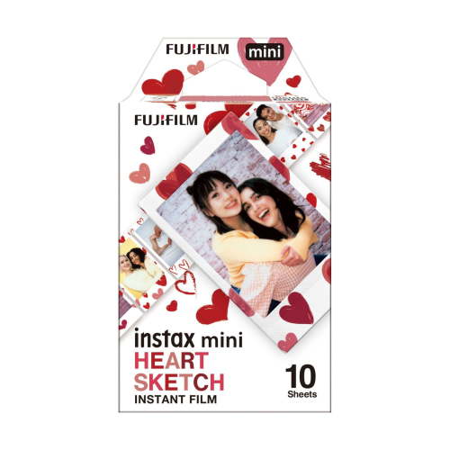 Fujifilm Instax Mini Heart Sketch Instant Film (10 Exposures)