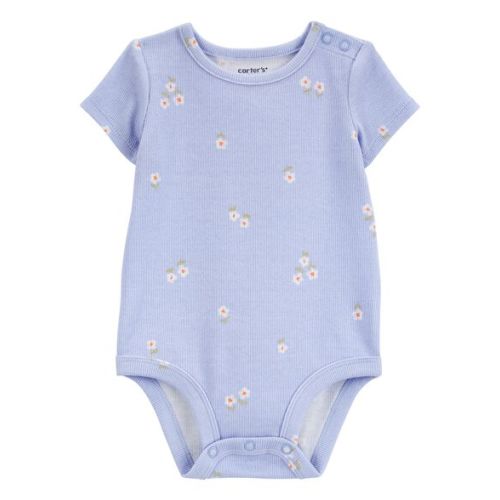 Baby Floral Short-Sleeve Bodysuit - Blue - Carter's | Carter's