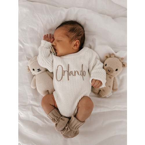 RIBBED KNIT ROMPER - MILK