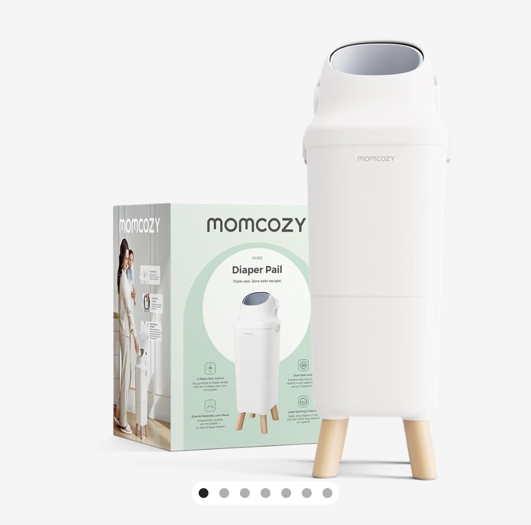 Momcozy Diaper Pail, Triple-Seal Odor Control, Fits Standard Trash Bags