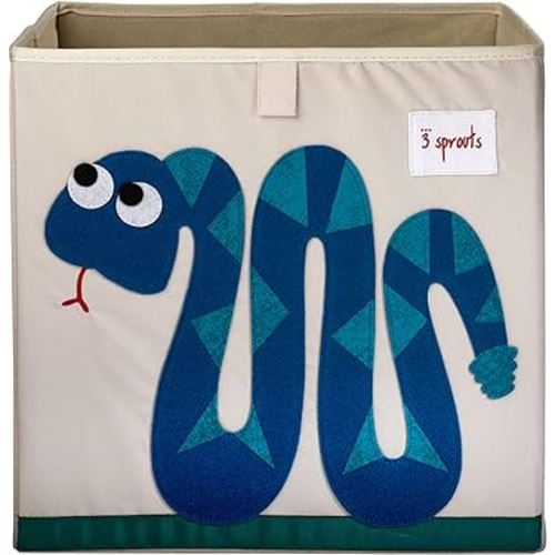 3 Sprouts Toy Storage Organizer: Toy Box Cube Organizer for Playroom, Nursery - Foldable Storage Bin - Snake