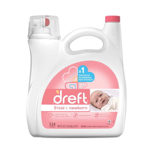 Dreft Ultra Laundry Detergent, Baby Powder Scent, 165 oz Bottle, 4/Carton (03241)