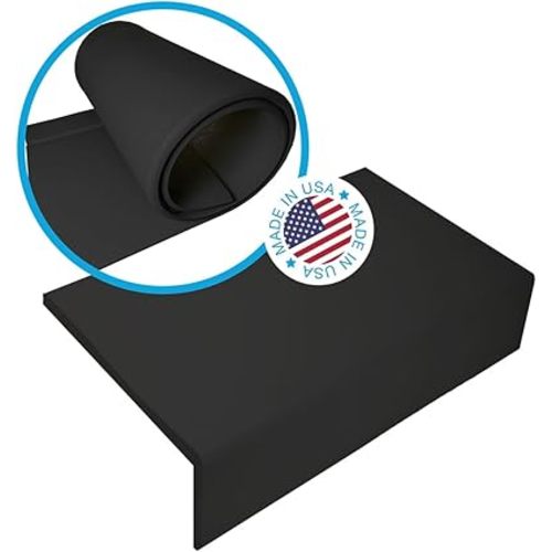 Kidkusion Soft Seat Edge Cushion | Made in USA | 60" | Black | Fireplace Cushion and Hearth Pad