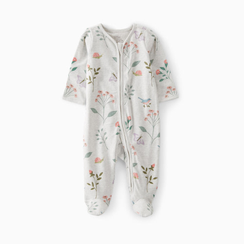 Carter's Little Planet Organic Cotton Sleep & Play Pajamas - Botanical Butterfly Print, Newborn