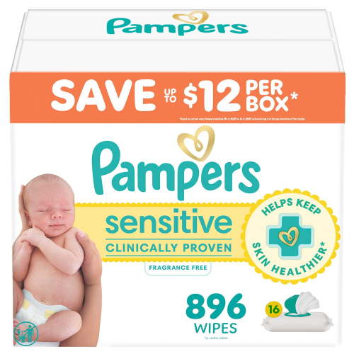Pampers Sensitive Baby Wipes, Fragrance Free, 16 pks., 896 wipes
