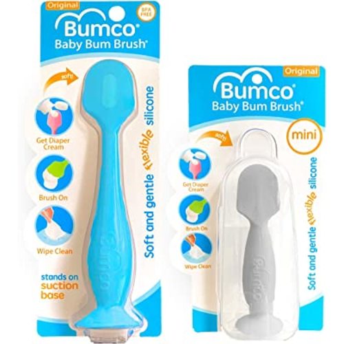 Baby Bum Brush Bumco Diaper Cream Spatula + Mini for Baby Butt Cream with Travel Case - Diaper Cream Applicator Set, Butt Spatula Baby Necessities, Diaper Cream Brush