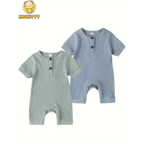 newborn baby boy girl romper summer solid colored - Temu
