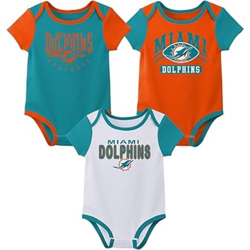 Outerstuff NFL Teams Newborn Baby and Infant Short Sleeve Bodysuit Variety 3-Pack (0-18m)