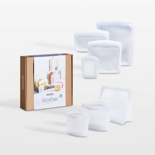 Stasher Clear Reusable Silicone 7-Piece Bag Set