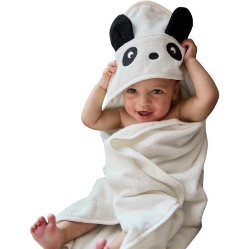 Baby Hooded Towel – Organic Cotton Baby Bath Towels – Baby Towels, Baby Bath Towels for Baby Boy, Baby Girl, 32" x 32" Super-Soft and Absorbent Baby Towels for Newborn (Panda)