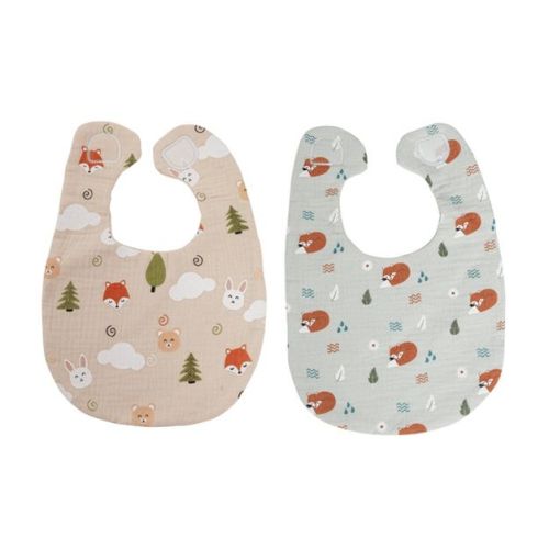 Pearhead Pearhead Woodland Muslin Bibs Set - 2pk