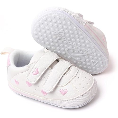 Amazon.com | Clowora Baby Boys Girls Shoes Non-Slip Rubber Sole Sneakers Infant First Walking Toddler Crib Shoes Newborn Loafers Flats. (11/Pink,12-18 Months) | Sneakers