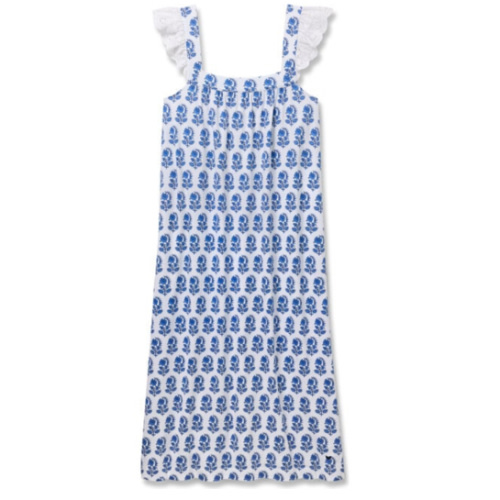Women's Pima Cotton Clara Nightgown, Bristol Bay - Petite Plume Pajamas & Robes | Maisonette