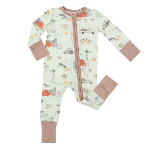 2-Way Zip Romper, Hay Farm