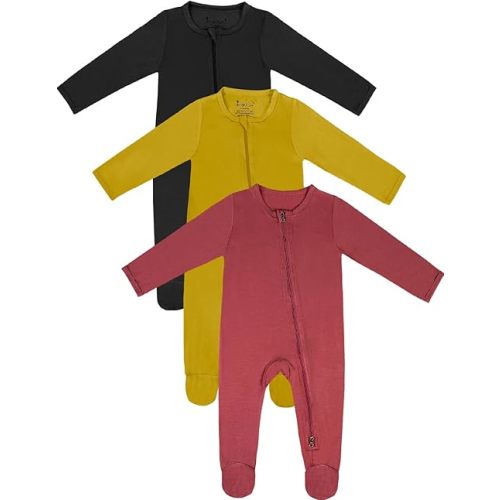 Jimonda Baby Romper Boys Girls Bamboo Pajamas 2-Way Zipper Footed Unisex Zip-Up Sleepers Sleep and Play pjs
