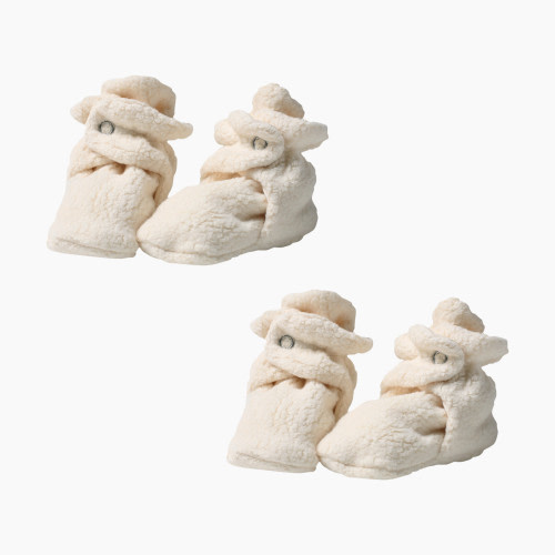 Zutano Cozie Fleece Baby Bootie Bundle (2 Pack) - Cream, 3M