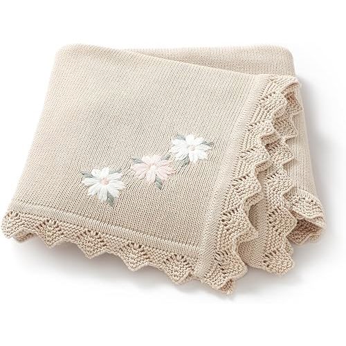 Opewod Baby Swaddle Blanket Soft Warm Knit Yarn Receiving Blankets for Newborn Infant Boys Girls Camel 80 * 100 CM