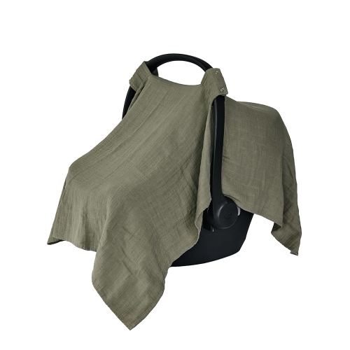 Car Seat Cover Baby - Organic Cotton - Carseat Covers Baby - Carseat Cover - Car Seat Canopy - Carseat Canopy - 100% Muslin Cotton, 43" x 32" (Sage Green)