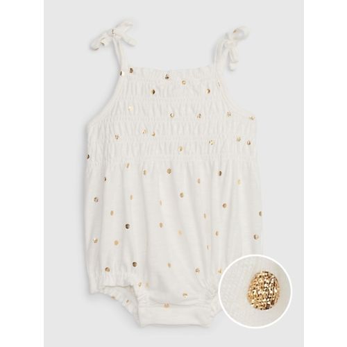 Baby Smocked Shorty One-Piece in new off white, size: 3-6 M